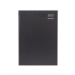 Collins 2025 Essential A4 Day To Page Black Appointment Diary