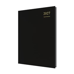 Collins 2027 Essential A4 Day To Page Black Appointment Diary