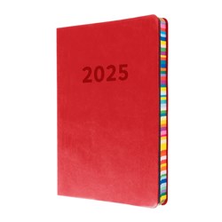 Collins 2025 Edge Rainbow A5 Week To View Red Diary