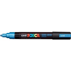 Uni Posca Paint Marker PC-5M  Medium 2.5mm Bullet Tip  Metallic Blue