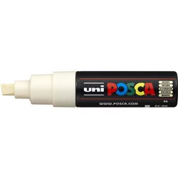 Uni Posca Paint Marker PC-8K  Broad 8mm Chisel Tip  Ivory