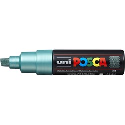 Uni Posca Paint Marker PC-8K  Broad 8mm Chisel Tip  Metallic Green