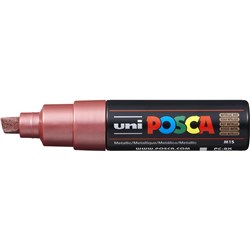 Uni Posca Paint Marker PC-8K  Broad 8mm Chisel Tip  Metallic Red