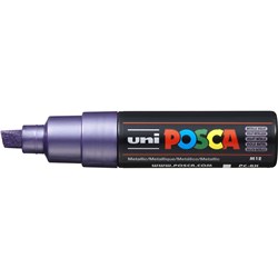 Uni Posca Paint Marker PC-8K  Broad 8mm Chisel Tip  Metallic Violet