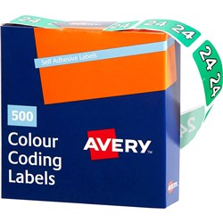 Avery Side Tab 24 Year Code Labels 25 x 38mm Green