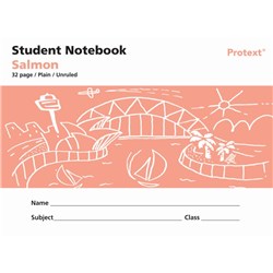 Protext 250x175mm 32 Page Blank Salmon Student Notebook