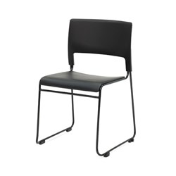 Rapidline Apollo Stacking Training Chair Black Sled Base With Padded Vinyl Seat