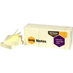 Marbig 40x50mm Yellow Adhesive Notes