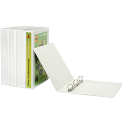 Marbig Clearview A4 3 D Ring 25mm White Insert Binder