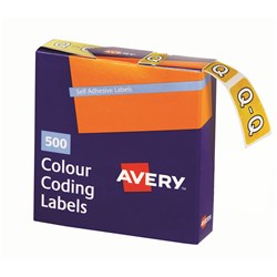 Avery Alphabet Coding Label Q Side Tab 25x38mm Yellow