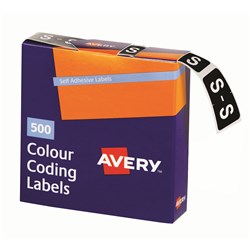 Avery Alphabet Coding Label S Side Tab 25x38mm D Green