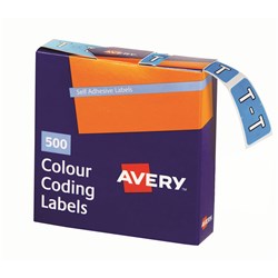 Avery Side Tab Alphabetical Colour Coding Label T