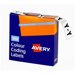 Avery Alphabet Coding Label Y Side Tab 25x38mm Wht Grey