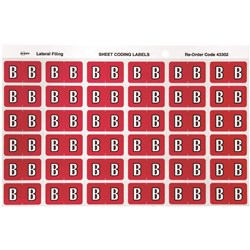 Avery Side Tab Alphabetical Colour Coding Label B