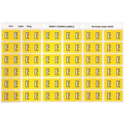 Avery Side Tab Alphabetical Colour Coding Label E