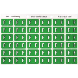 Avery Side Tab Alphabetical Colour Coding Label F