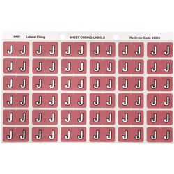 Avery Side Tab Alphabetical Colour Coding Label J