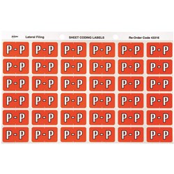 Avery Side Tab Alphabetical Colour Coding Label P