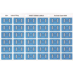 Avery Side Tab Alphabetical Colour Coding Label T