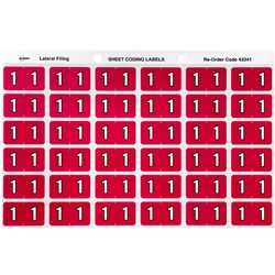 Avery Side Tab Numeric Colour Coding Label 1