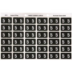 Avery Side Tab Numeric Colour Coding Label 5