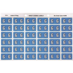 Avery Side Tab Numeric Colour Coding Label 6