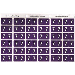 Avery Side Tab Numeric Colour Coding Label 7