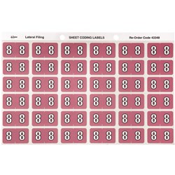 Avery Side Tab Numeric Colour Coding Label 8