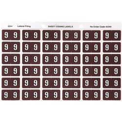 Avery Side Tab Numeric Colour Coding Label 9