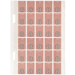 Avery Numeric Coding Label 8 Top Tab 20x30mm Mauve