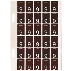 Avery Numeric Coding Label 9 Top Tab 20x30mm Brown