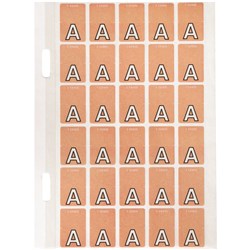 Avery Alphabet Coding Label A Top Tab 20x30mm Pink