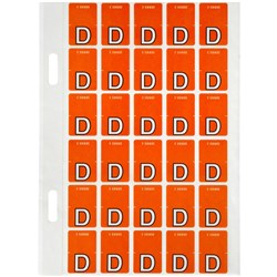 Avery Alphabet Coding Label D Top Tab 20x30mm D Orange