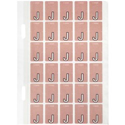 Avery Alphabet Coding Label J Top Tab 20x30mm Mauve