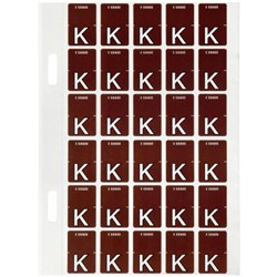 Avery Alphabet Coding Label K Top Tab 20x30mm Brown