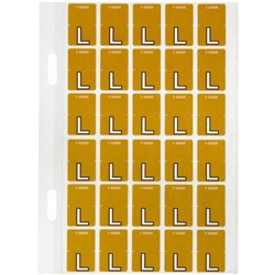 Avery Alphabet Coding Label L Top Tab 20x30mm Mustard