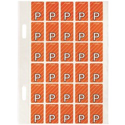 Avery Alphabet Coding Label P Side Tab 20x30mm D Orange