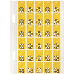 Avery Alphabet Coding Label Q Side Tab 20x30mm Yellow