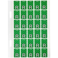 Avery Alphabet Coding Label R Top Tab 20x30mm L Green Pack of 150