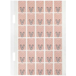 Avery Alphabet Coding Label V Side Tab 20x30mm Mauve