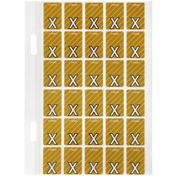 Avery Alphabet Coding Label X Top Tab 20x30mm Mustard