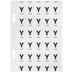 Avery Alphabet Coding Label Y Top Tab 20x30mm Wht Grey