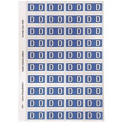 AVERY ALPHABET CODING LABEL D Side Tab 25x42mm Blue