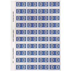 AVERY ALPHABET CODING LABEL D Side Tab 25x42mm Blue