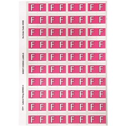 Avery Alphabet Coding Label F Side Tab 25x42mm Pink