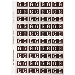 Avery Alphabet Coding Label G Side Tab 25x42mm Brown