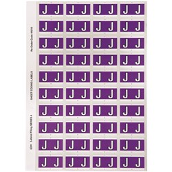 Avery Alphabet Coding Label J Side Tab 25x42mm Purple