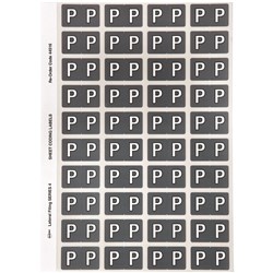 Avery Alphabet Coding Label P Side Tab 25x42mm Grey