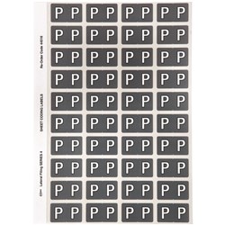 Avery Alphabet Coding Label P Side Tab 25x42mm Grey