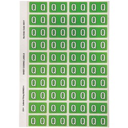 Avery Alphabet Coding Label Q Side Tab 25x42mm L Green